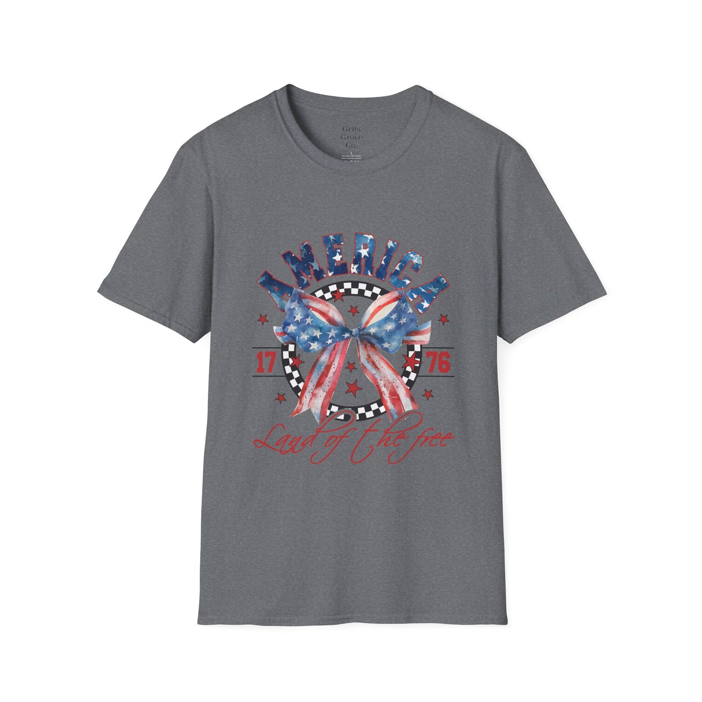 American Land of the Free Bow Unisex Softstyle T-Shirt