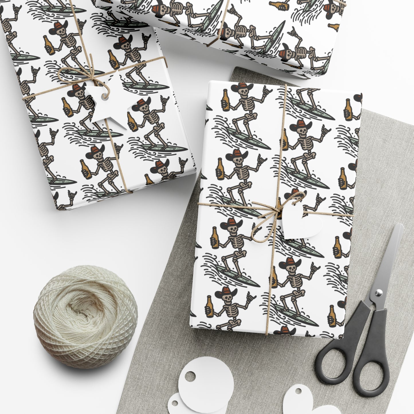 Surfing Skull Gift Wrap Papers