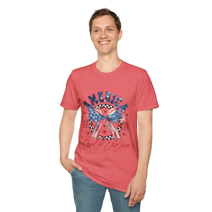 American Land of the Free Bow Unisex Softstyle T-Shirt