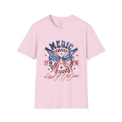 American Land of the Free Bow Unisex Softstyle T-Shirt