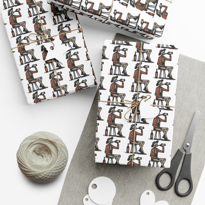 Drinking Skeleton Gift Wrap Papers