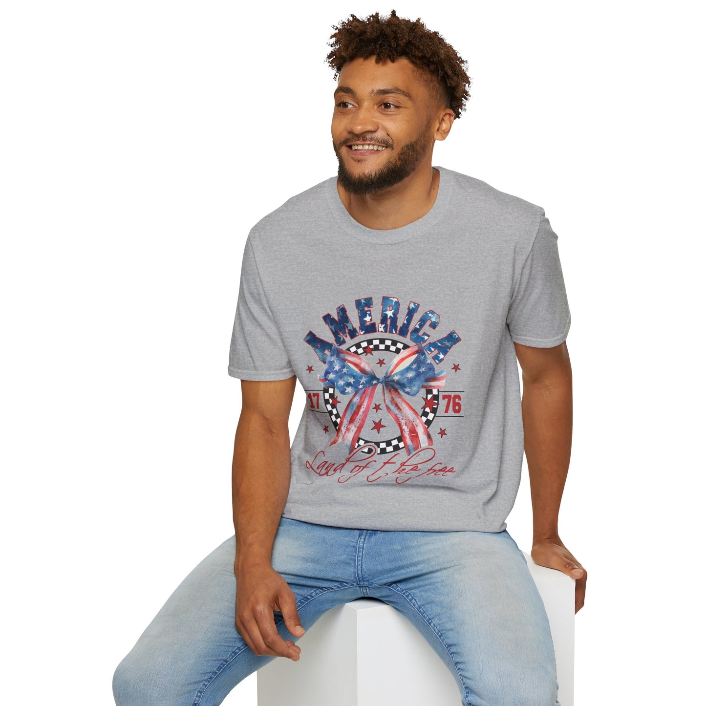 American Land of the Free Bow Unisex Softstyle T-Shirt