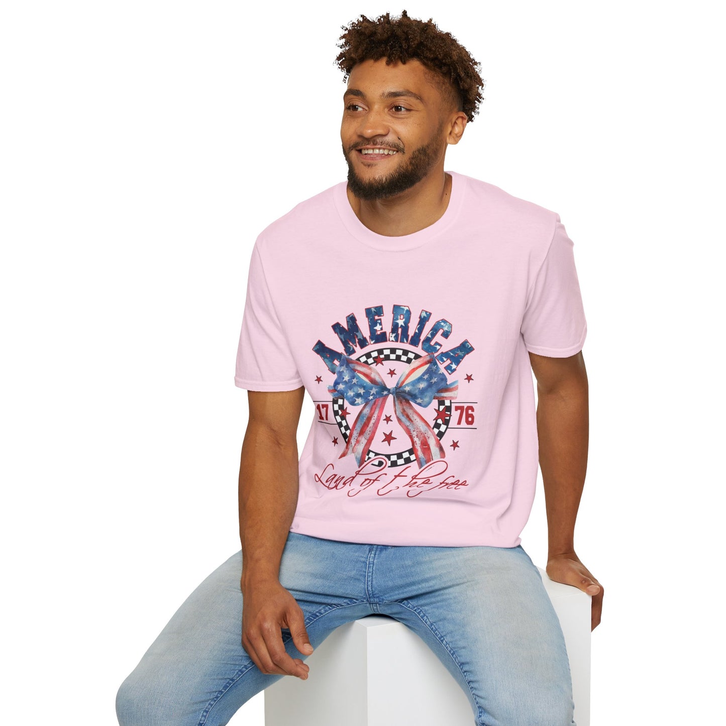 American Land of the Free Bow Unisex Softstyle T-Shirt