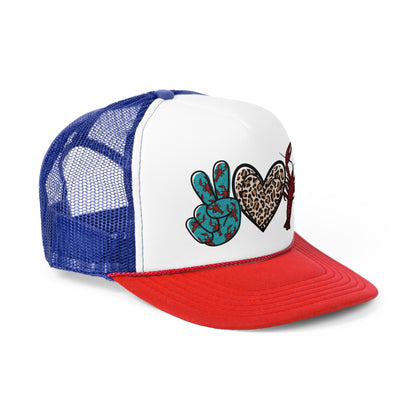 Peace Love Crawfish Trucker Cap