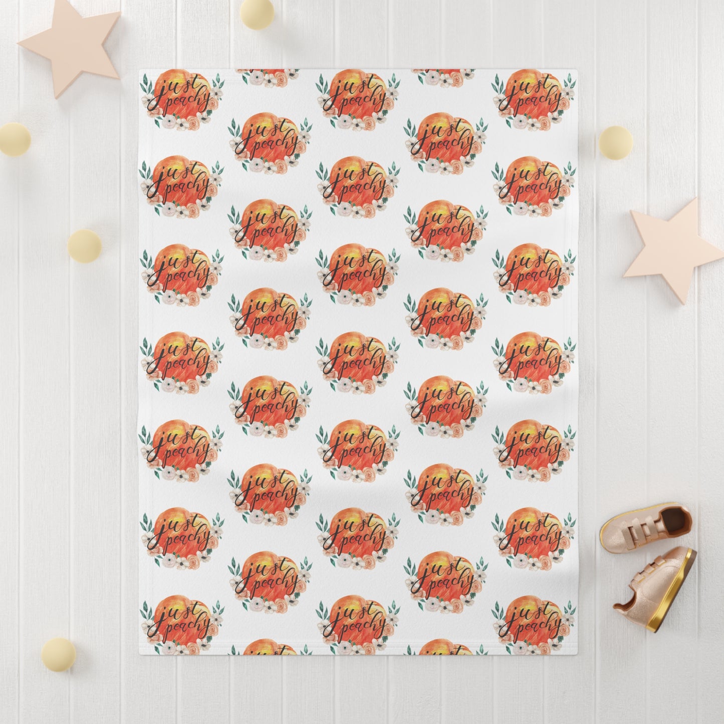 Just Peachy Soft Fleece Baby Blanket