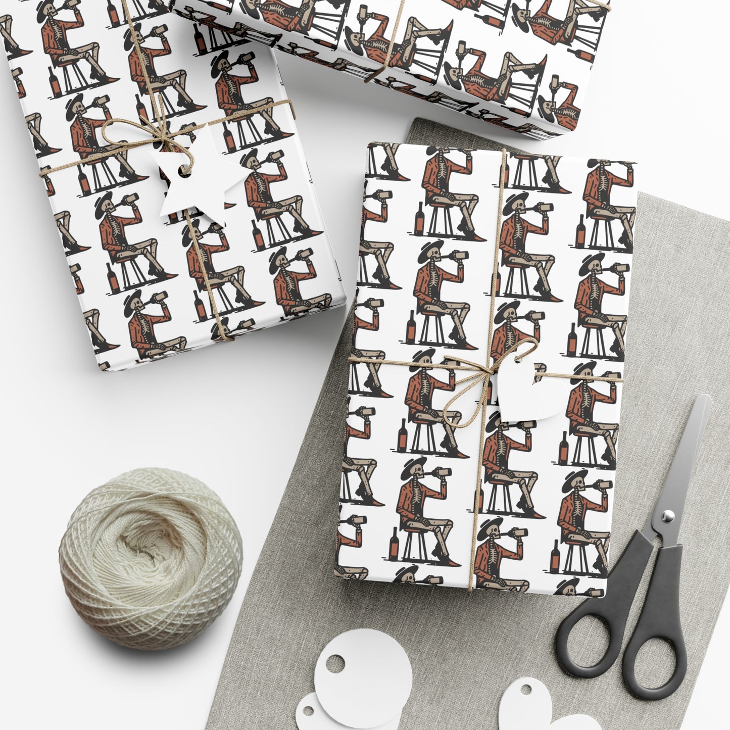 Drinking Skeleton Gift Wrap Papers