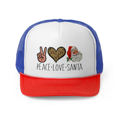 Peace Love Santa Trucker Caps