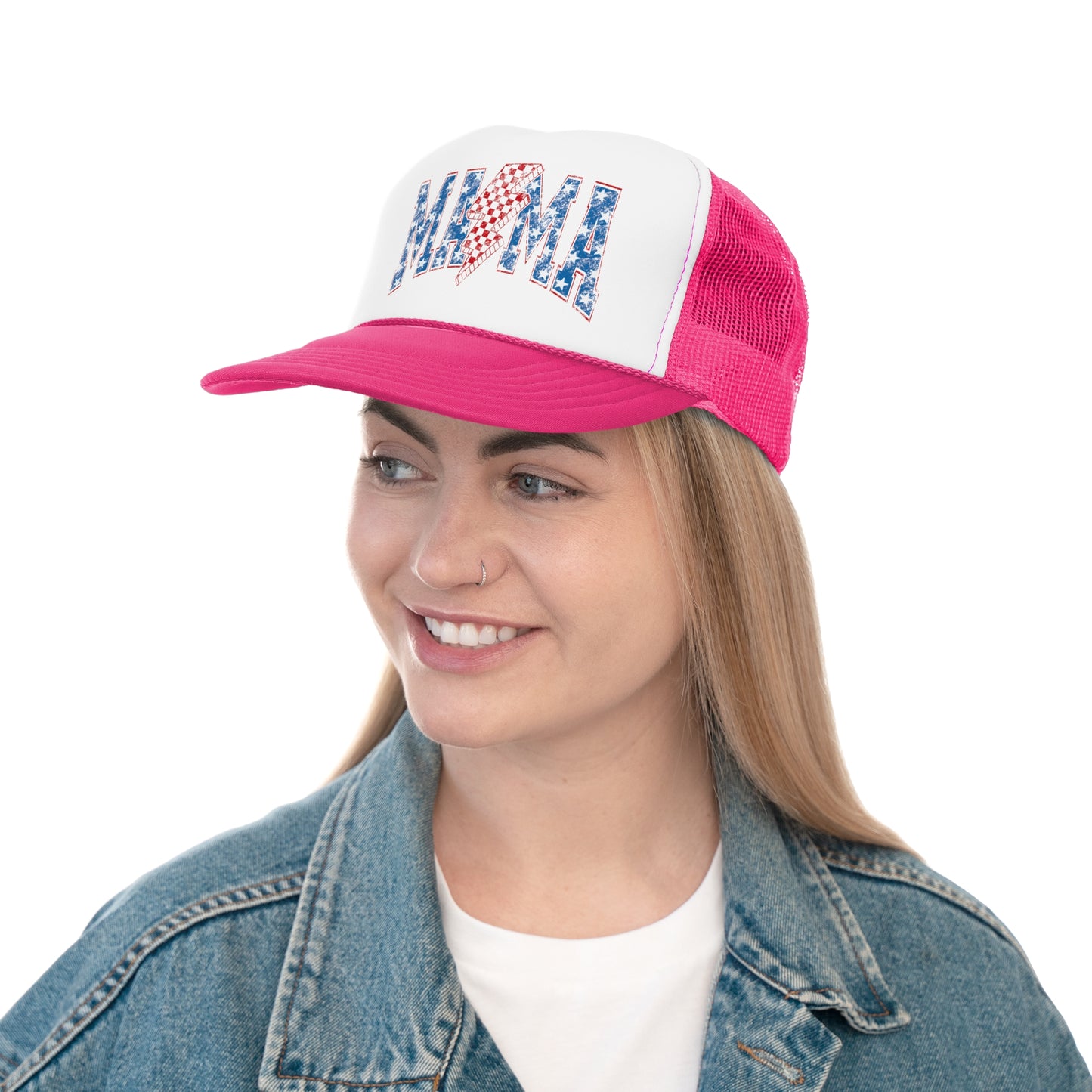 Mama American Lighting Bolt Trucker Cap