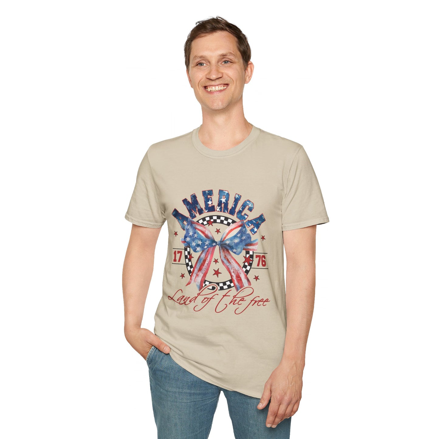 American Land of the Free Bow Unisex Softstyle T-Shirt