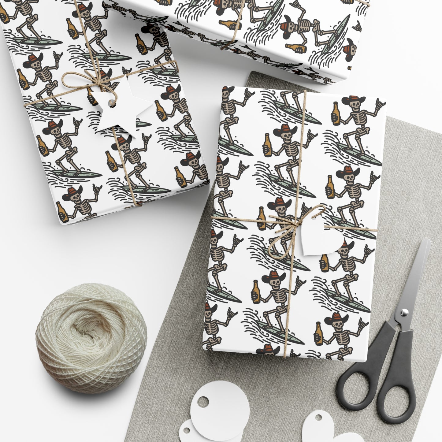 Surfing Skull Gift Wrap Papers