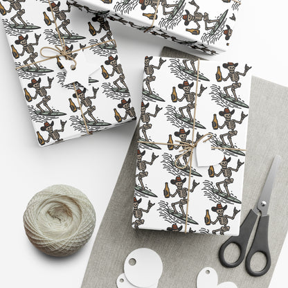 Surfing Skull Gift Wrap Papers