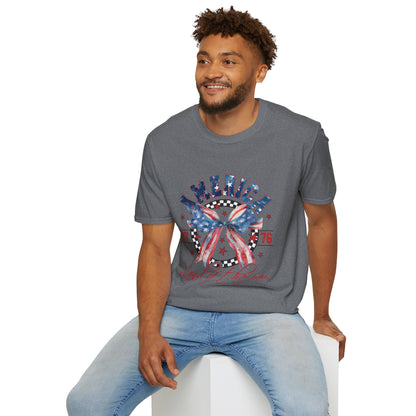 American Land of the Free Bow Unisex Softstyle T-Shirt