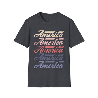 America Stacked Unisex Softstyle T-Shirt