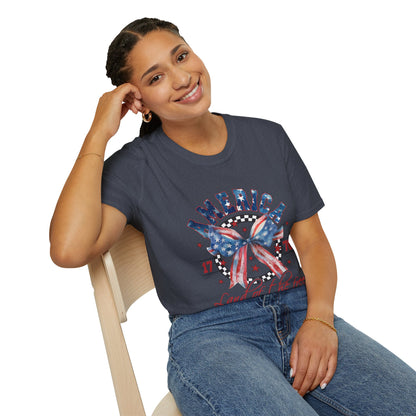 American Land of the Free Bow Unisex Softstyle T-Shirt