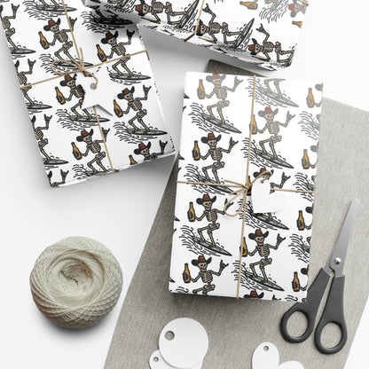 Surfing Skull Gift Wrap Papers