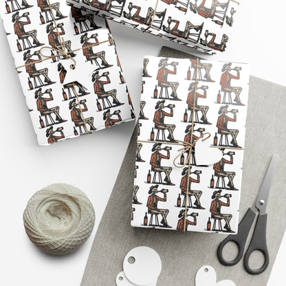 Drinking Skeleton Gift Wrap Papers