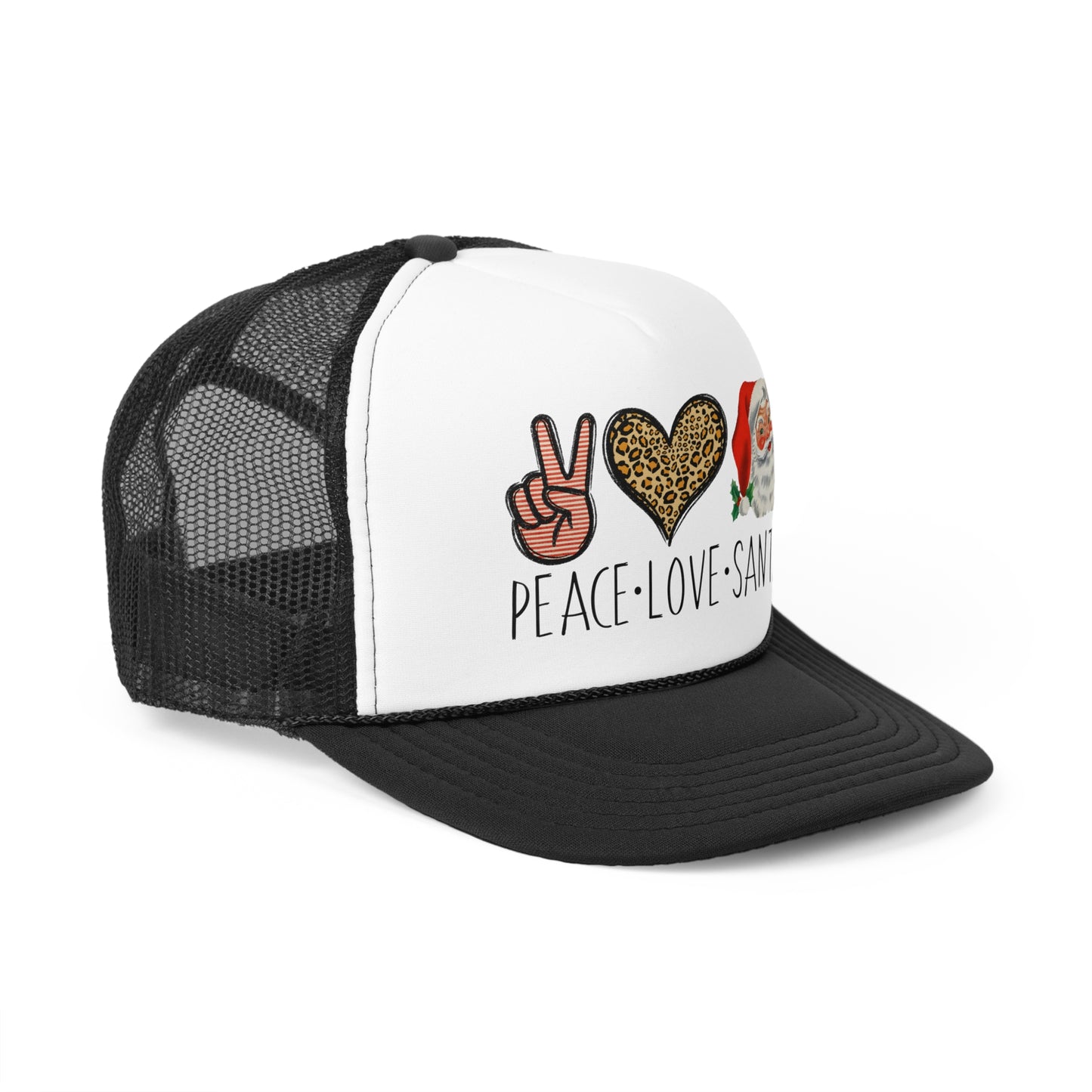 Peace Love Santa Trucker Caps