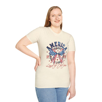 American Land of the Free Bow Unisex Softstyle T-Shirt