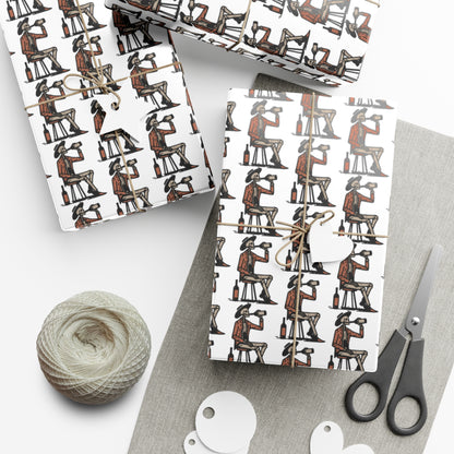 Drinking Skeleton Gift Wrap Papers