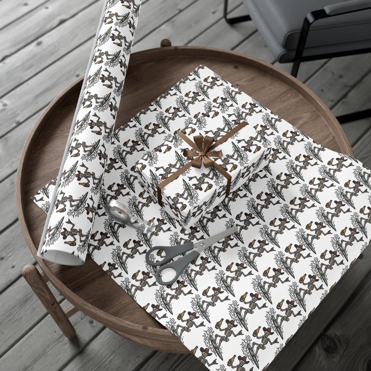 Surfing Skull Gift Wrap Papers