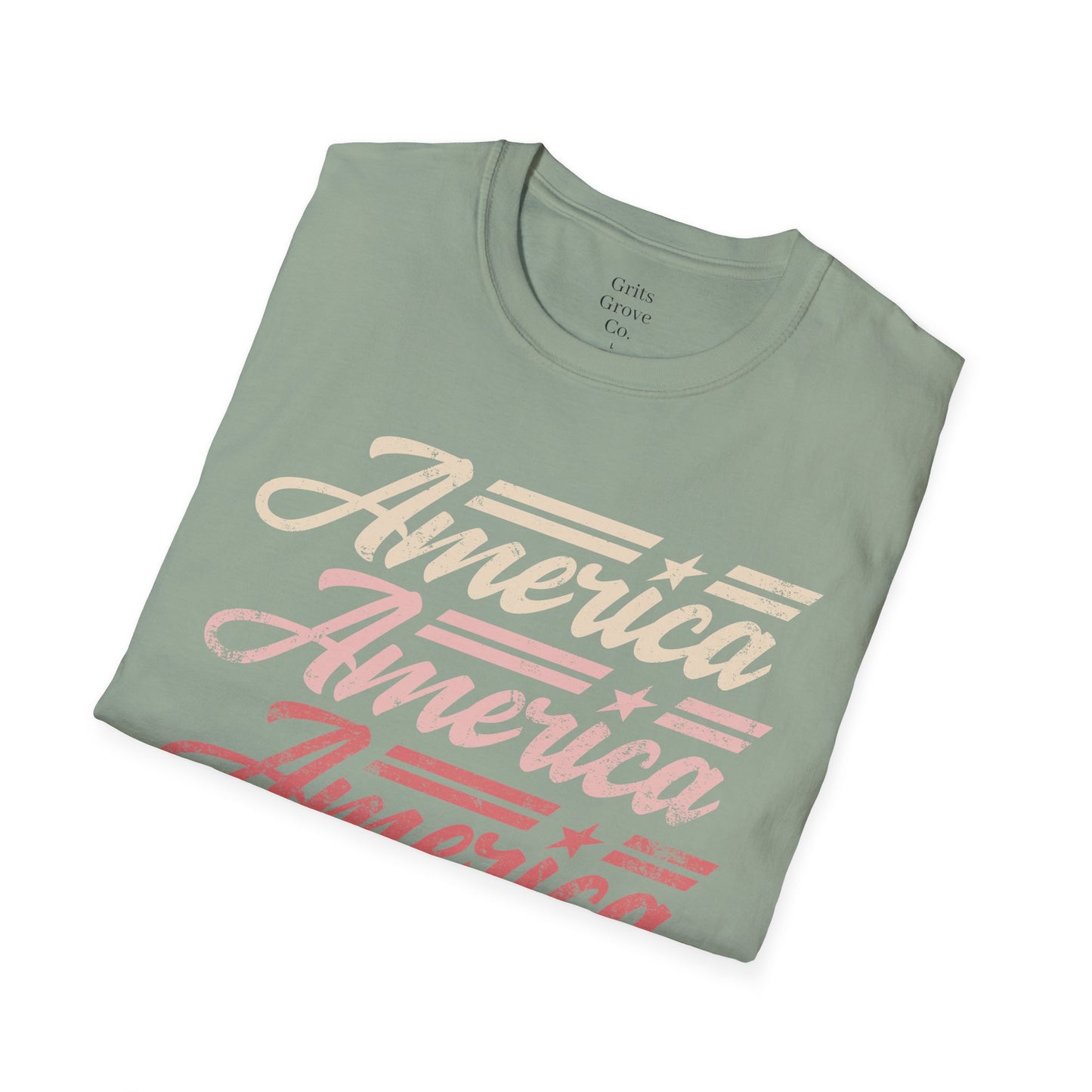 America Stacked Unisex Softstyle T-Shirt