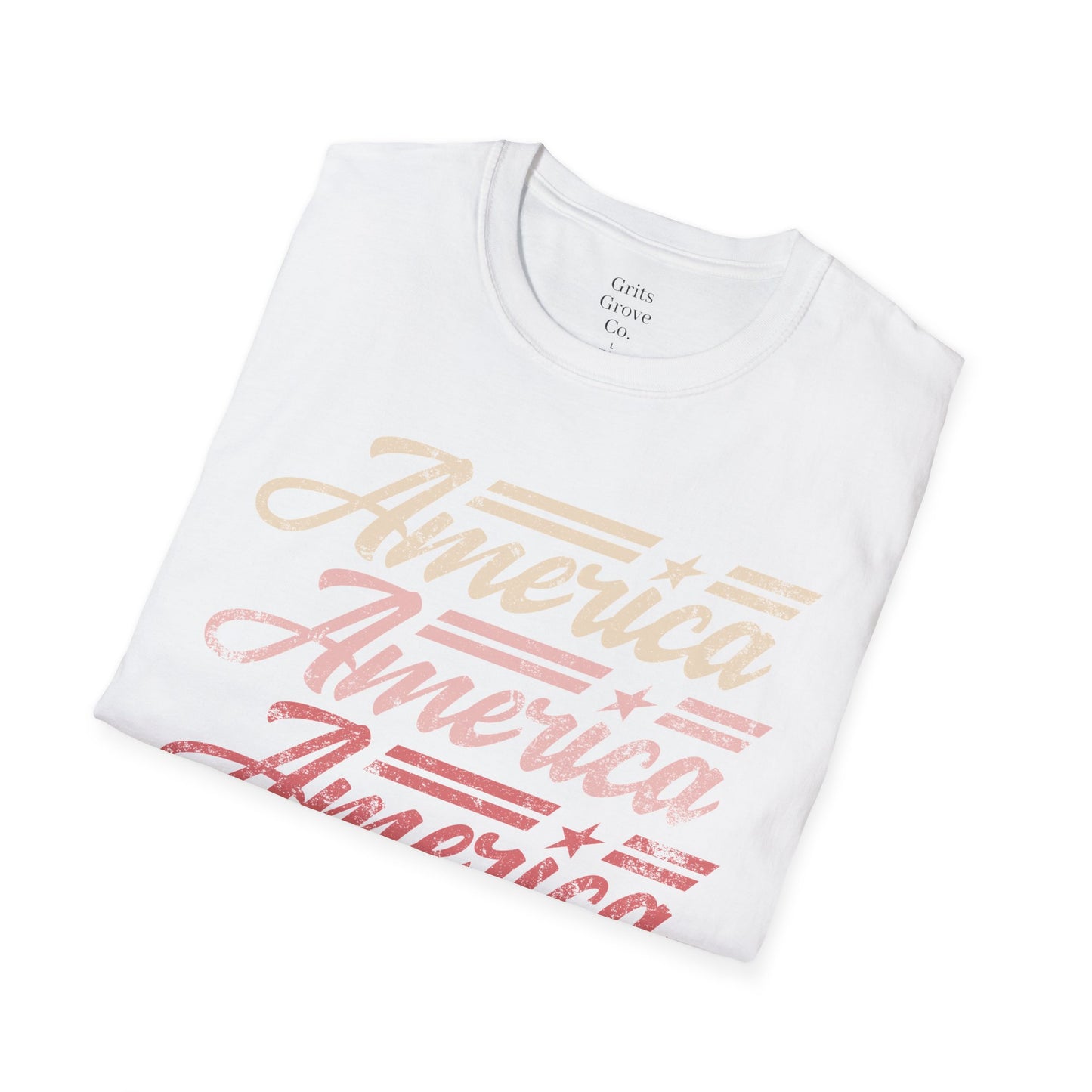 America Stacked Unisex Softstyle T-Shirt