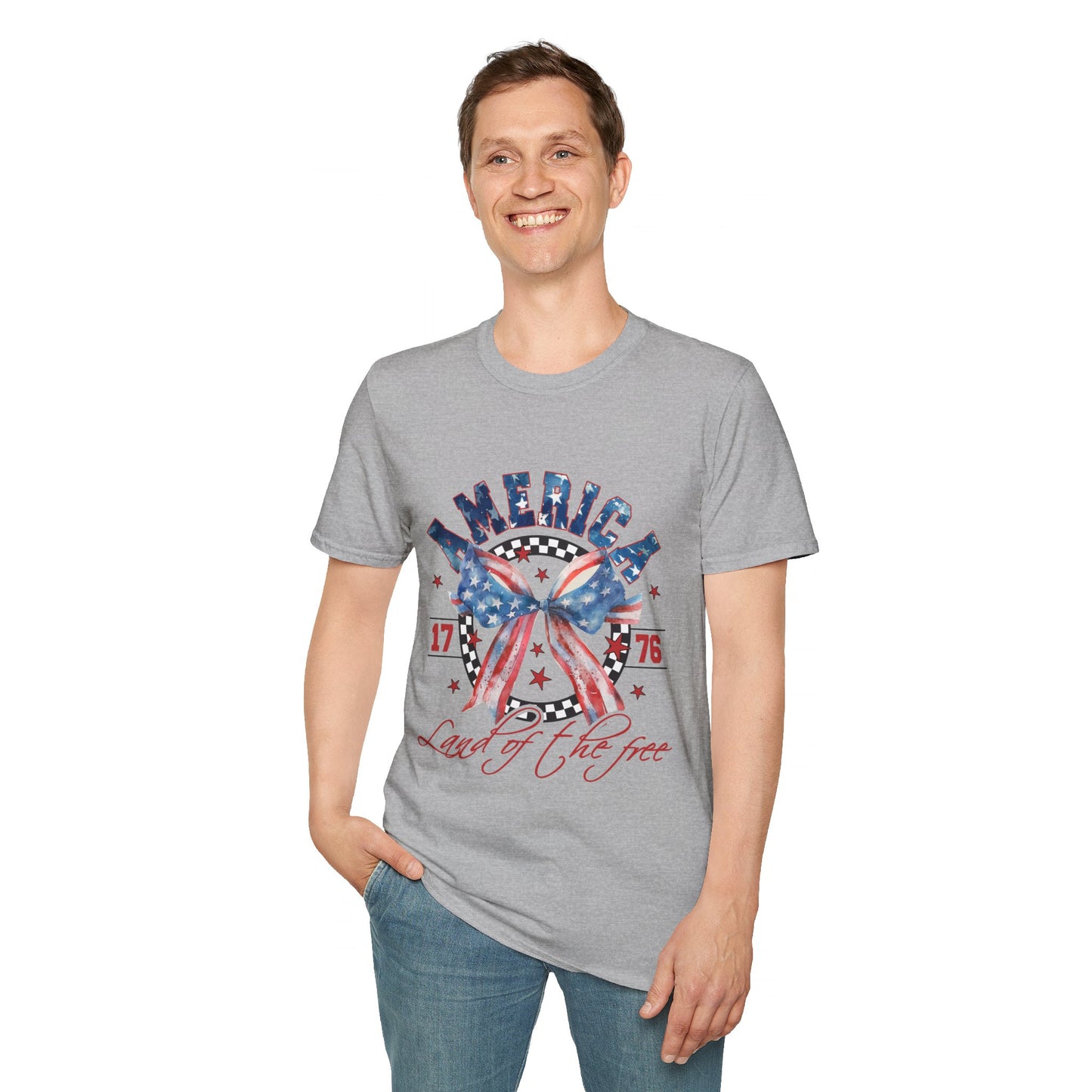 American Land of the Free Bow Unisex Softstyle T-Shirt