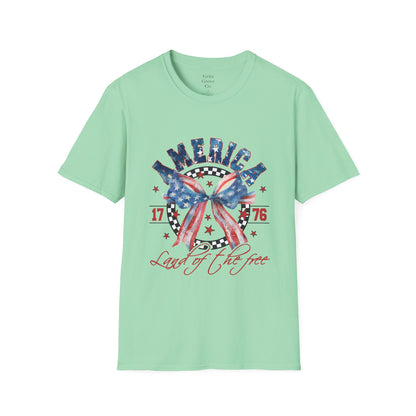 American Land of the Free Bow Unisex Softstyle T-Shirt