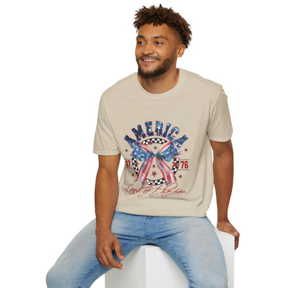 American Land of the Free Bow Unisex Softstyle T-Shirt