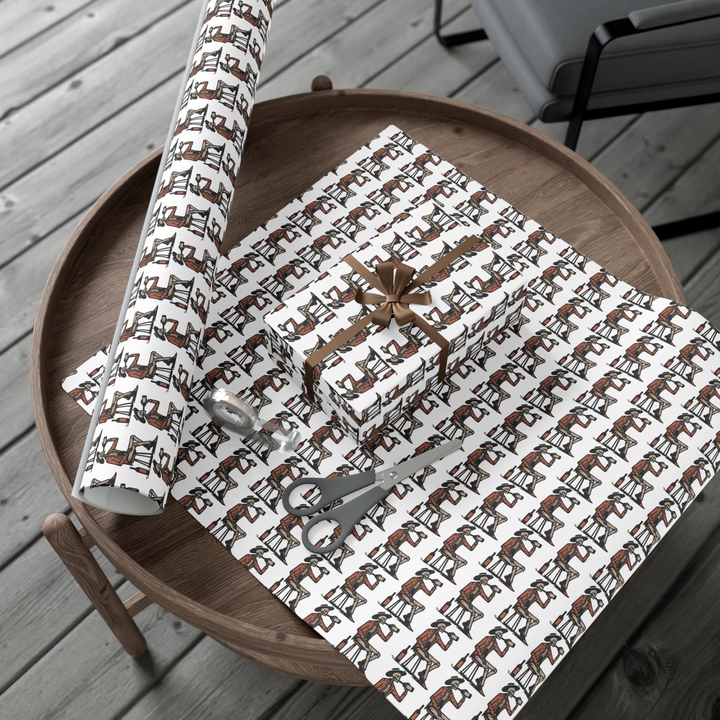 Drinking Skeleton Gift Wrap Papers