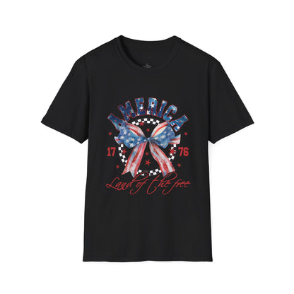 American Land of the Free Bow Unisex Softstyle T-Shirt