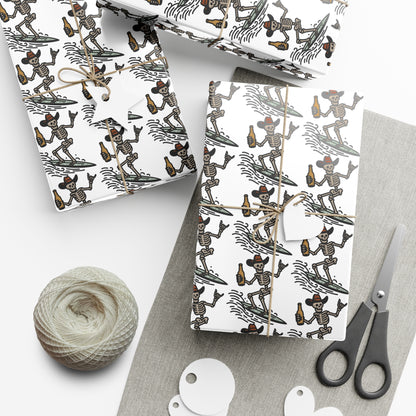 Surfing Skull Gift Wrap Papers