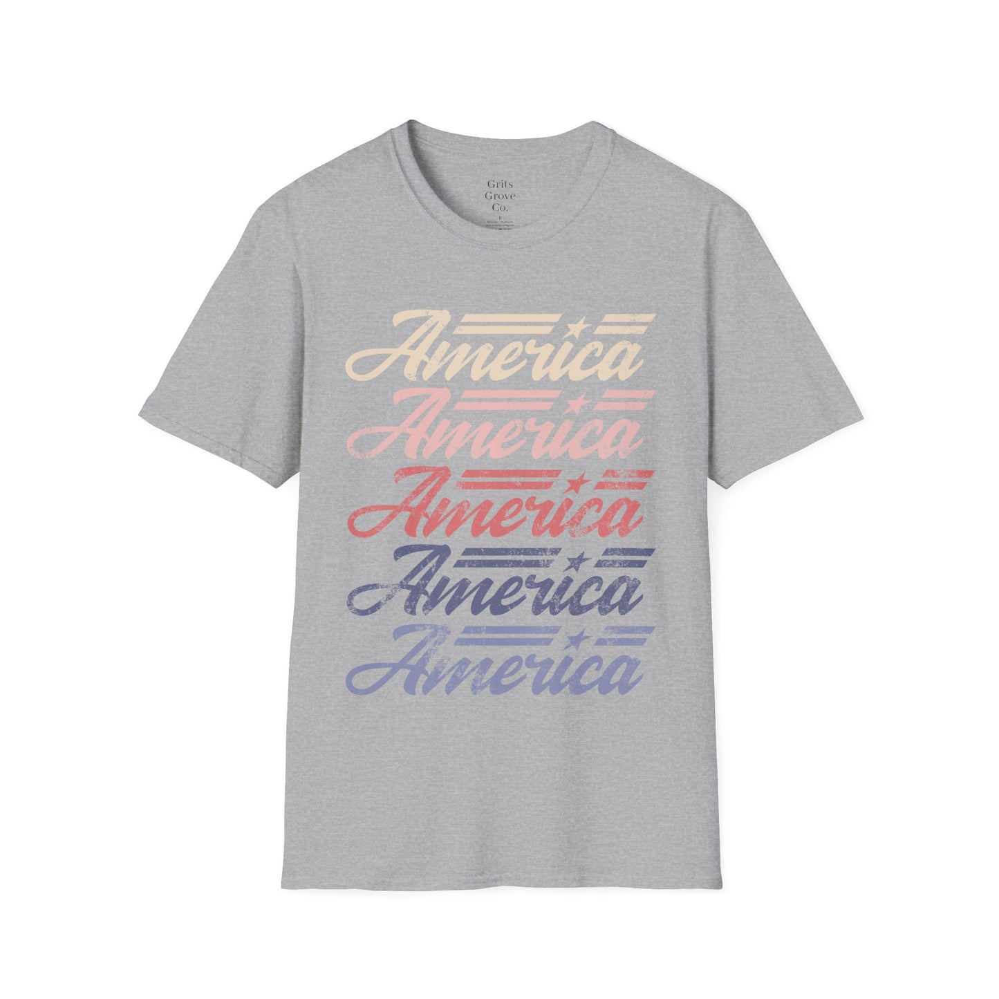 America Stacked Unisex Softstyle T-Shirt