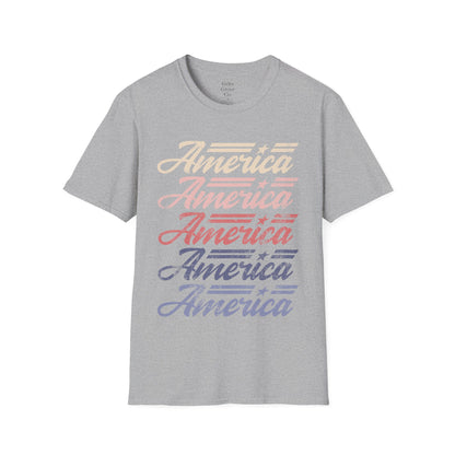 America Stacked Unisex Softstyle T-Shirt