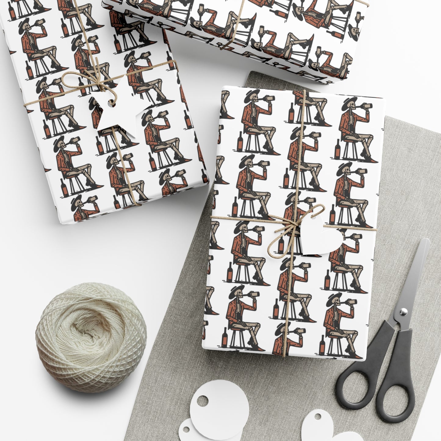 Drinking Skeleton Gift Wrap Papers