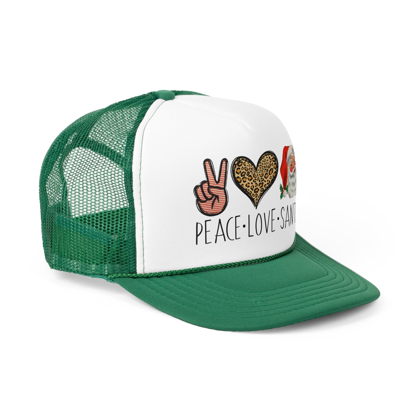 Peace Love Santa Trucker Caps