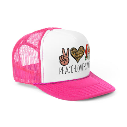 Peace Love Santa Trucker Caps