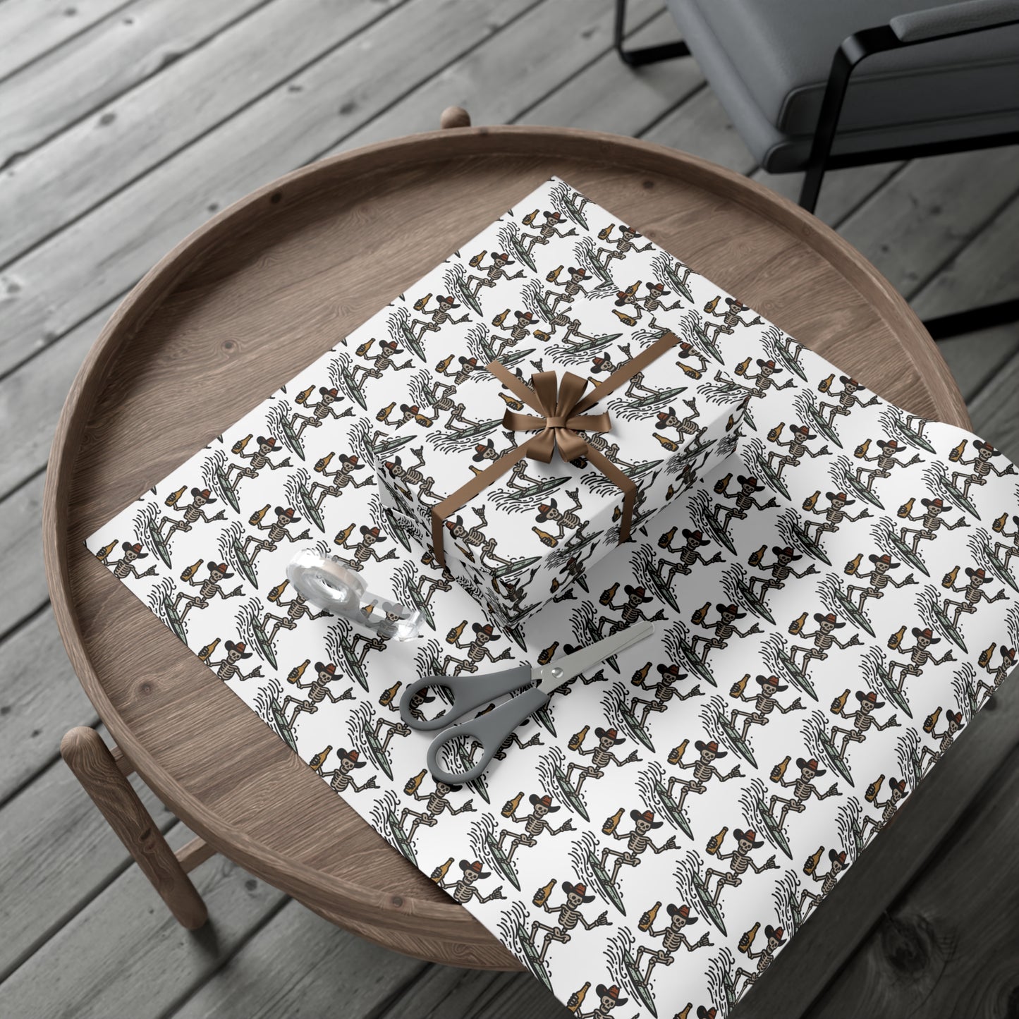 Surfing Skull Gift Wrap Papers