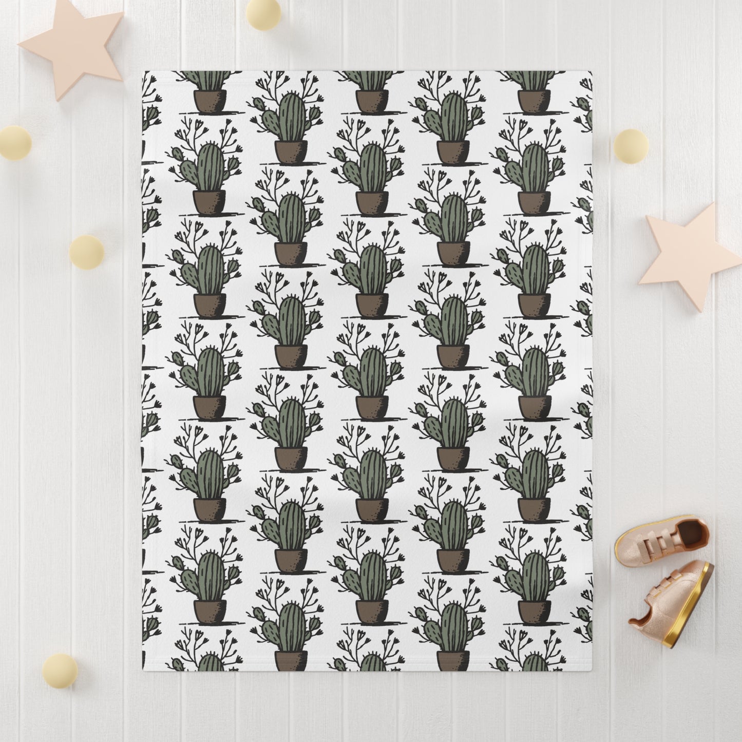 Cactus Soft Fleece Baby Blanket