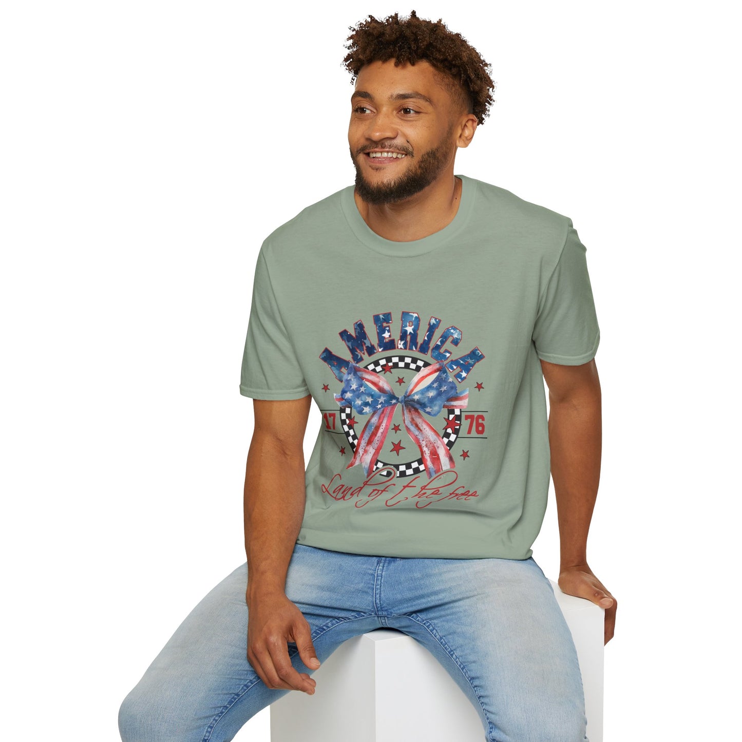 American Land of the Free Bow Unisex Softstyle T-Shirt