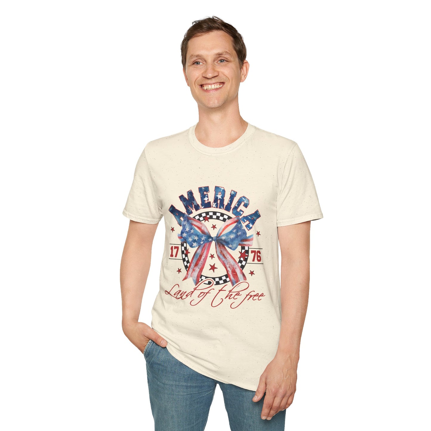 American Land of the Free Bow Unisex Softstyle T-Shirt