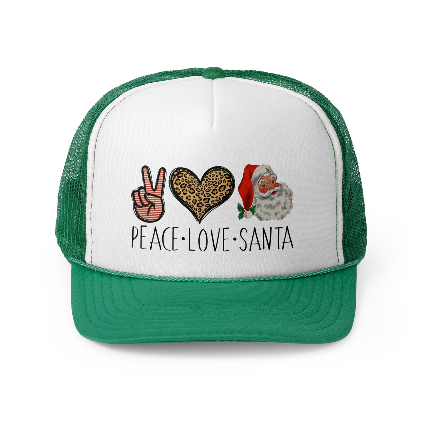 Peace Love Santa Trucker Caps