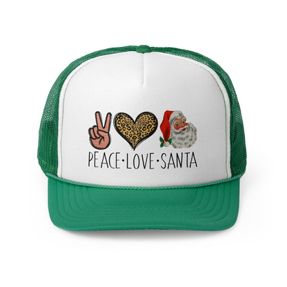 Peace Love Santa Trucker Caps