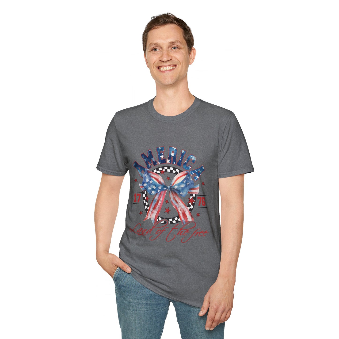 American Land of the Free Bow Unisex Softstyle T-Shirt