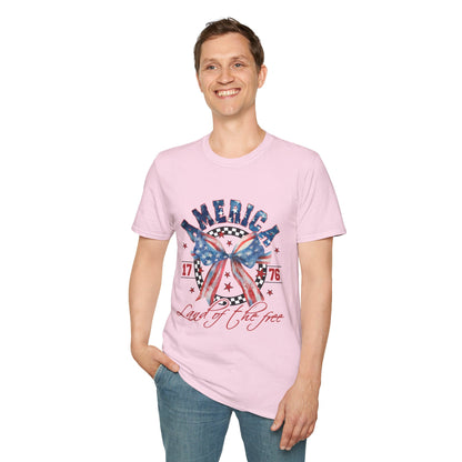 American Land of the Free Bow Unisex Softstyle T-Shirt