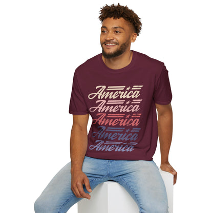 America Stacked Unisex Softstyle T-Shirt