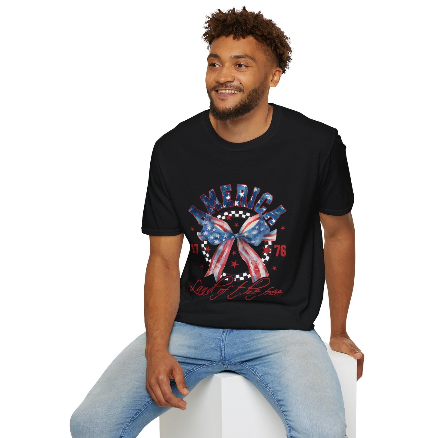 American Land of the Free Bow Unisex Softstyle T-Shirt