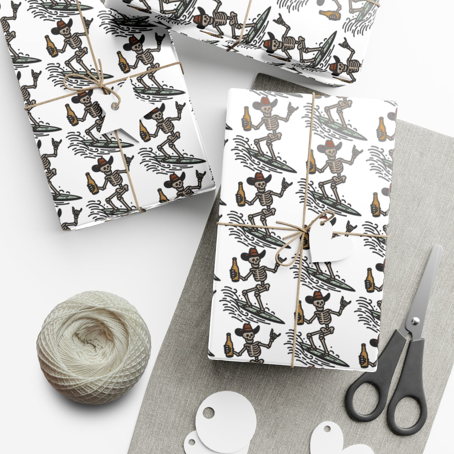 Surfing Skull Gift Wrap Papers