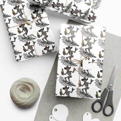 Surfing Skull Gift Wrap Papers