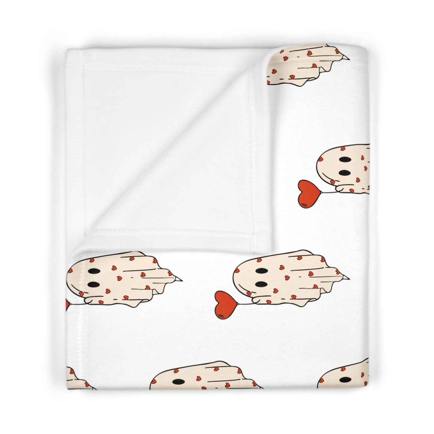 Ghost Hearts Soft Fleece Baby Blanket